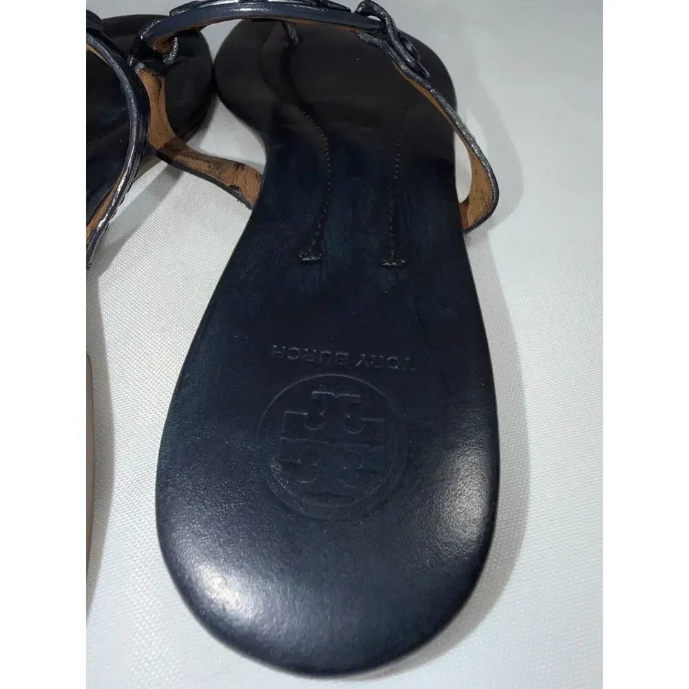 Tory Burch Miller Sandal Color Navy Blue Size 9 M Thong Flip flops